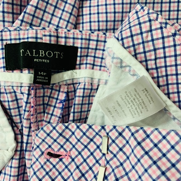 Talbots / Blue Pink Square Pattern Capri - Picture 8 of 8